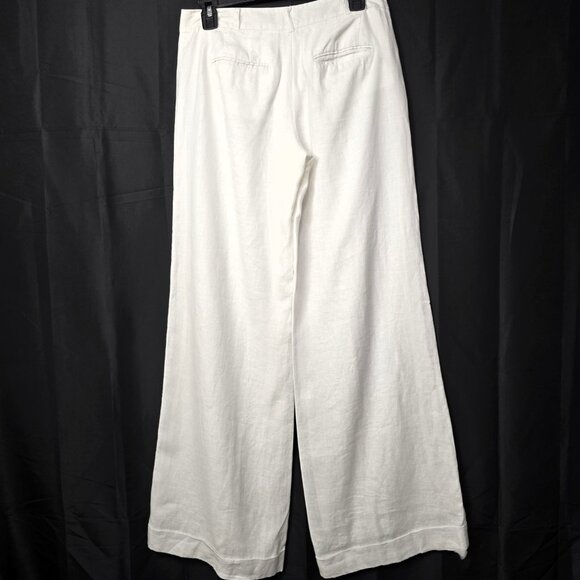 Michael Kors Women’s 100% Linen Wide-Leg Pants Off-White Size 2 - Picture 7 of 14